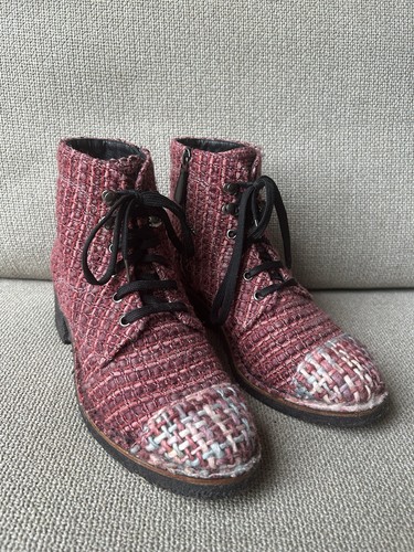 Chanel tweed boots - chanel,