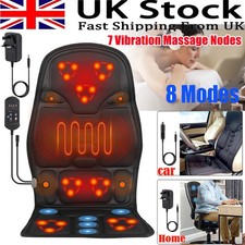 8-Mode Vibration Full Back Massage Cushion Car Chair Seat Pad Mat Heat Massager