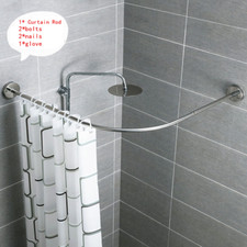 Shower Curtain Rail Adjustable U L Shape Corner Shower Curtain Pole Track