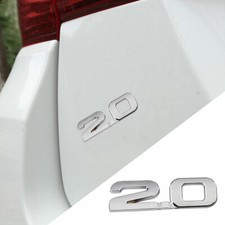 1PC 2.0 3D Silver Logo Styling Funny Car Emblem Badge Decals Sticker Accessories