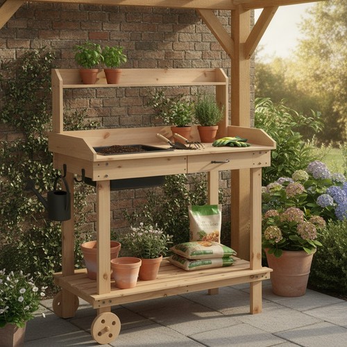 Garden potting bench table fir - garden,