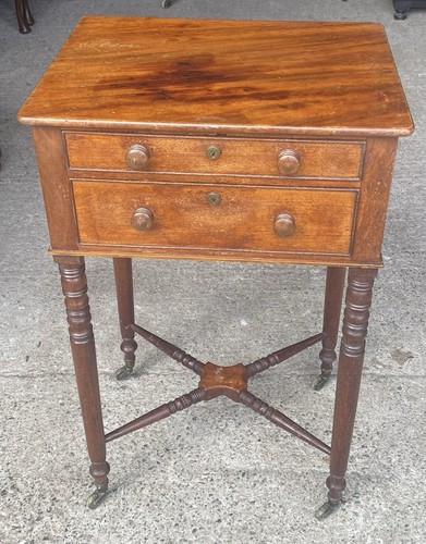Regency mahogany two drawer - mahogany,