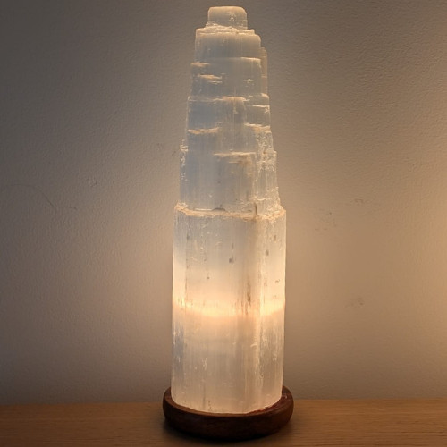 Selenite lamp large natural - selenite,