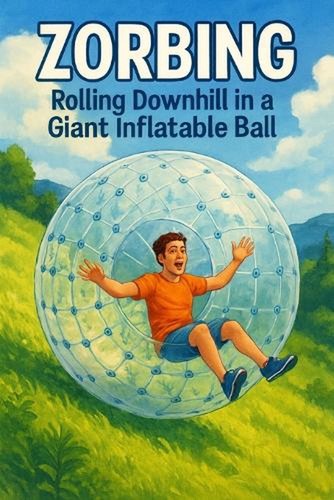 Zorbing rolling downhill a - rolling, in
