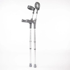 Pair of Medium Elbow Double Adjustment Crutches with Comfy Ergo Grip Handles