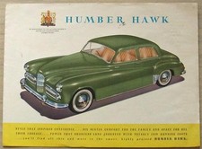 HUMBER HAWK Mk V Car Sales Brochure 1953-54 #225/RP/14/15/H