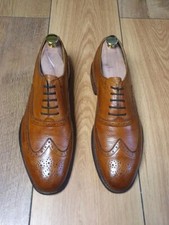 GRENSON BROWN MENS  BROGUES MADE IN ENGLAND SHOES SIZE 7 US 8EU 41
