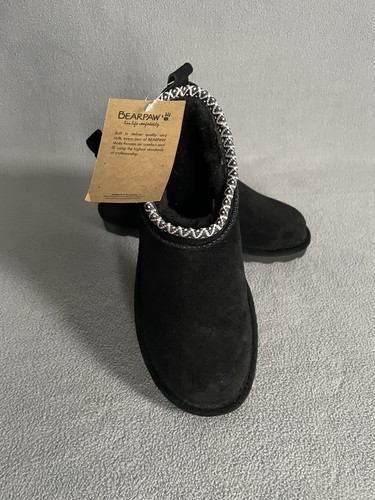 Bearpaw women black sz7 shorty - black,