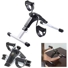 Small Portable Pedal Exerciser - Adjustable Resistance Arm & Leg Cycle Trainer