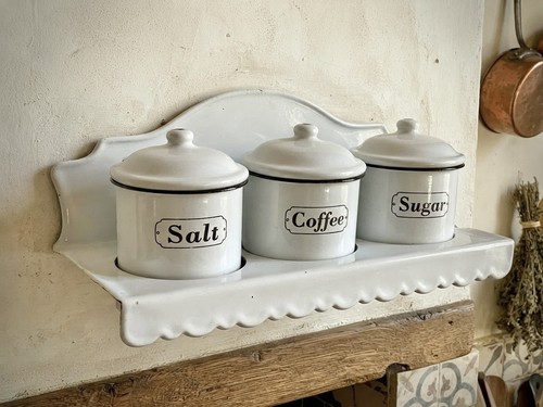 Vintage french enamel pots - vintage,