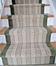 Green Herringbone Stair Rug