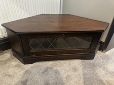 Solid Wood (?Oak) Corner TV