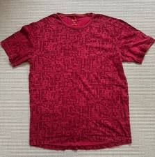 Rare Rapha Men's La Centième T-Shirt. Size Large. Red mosaic pattern. 