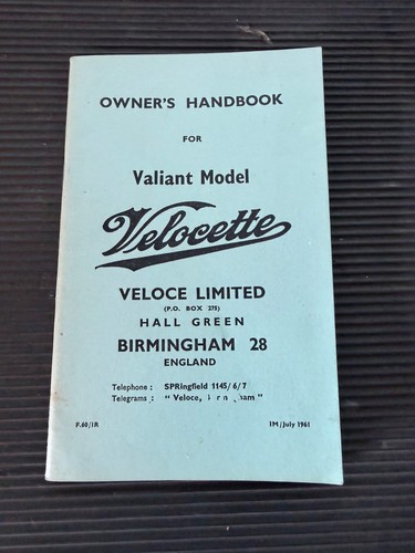 1961 velocette valiant owner - 1961,