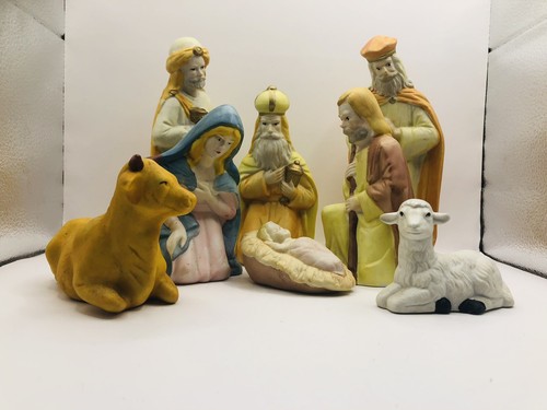 Christmas ceramic nativity set - christmas,