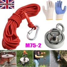 300kg 75mm Strong Magnet  Fishing Metal Detector 10m Rope Double Side Neodymium