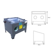 Sand Blaster 90L Heavy Duty Shot Blasting Cabinet Grit Bead LED Light Workshop