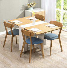 Drop Leaf Dining Table Small Breakfast Room Folding Space Saving Modern Kitchen