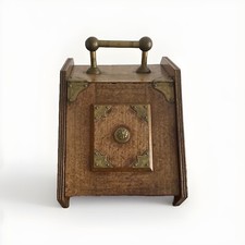 Antique Vintage Oak and Brass