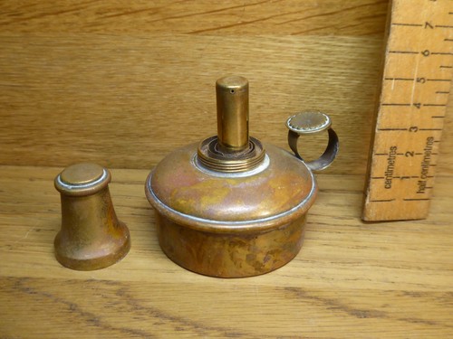 Small vintage brass oil lamp - vintage,