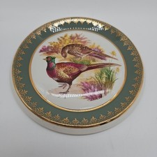 Weatherby Hanley Royal Falcon Ware Trivet Pheasants Green and Gold Edging