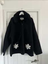 Vintage Lisa International 100% Boiled Wool Snowflake Jacket size 2X