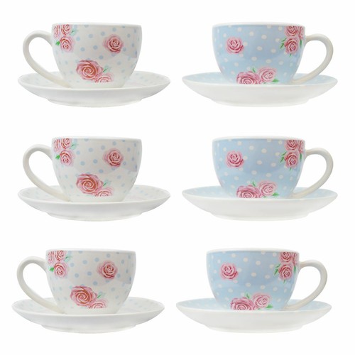 Tea cups saucers set - 6,