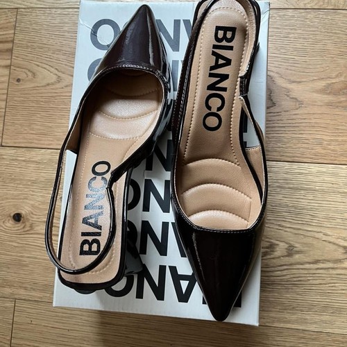 Bianco brown patent heels - brown,