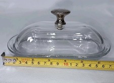 Vintage Glass Butter Dish with