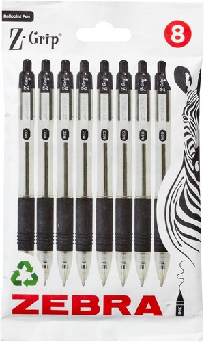 Zebra grip black ballpoint - zebra,