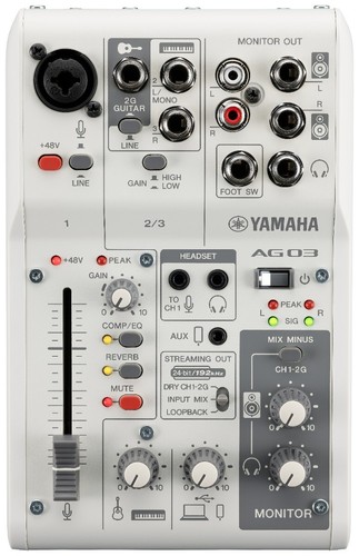 Yamaha ag03mk2 white live - ag03mk2,