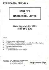 East Fife v Hartlepool Utd  July 1995    ** MINT **