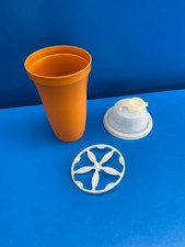 1 Tupperware ORANGE Shaker Dosing Glass Vintage Dressing 500ml N2