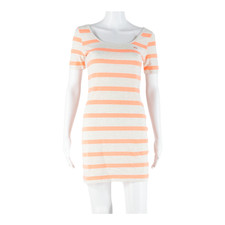 LACOSTE Live Womens T-Shirt Dress Grey Striped Short Sleeve Knee Length M