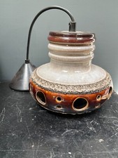 Retro Vintage West German Pottery Pendant Light