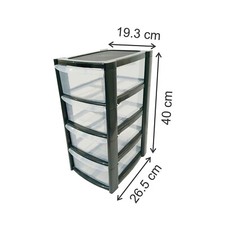3/4 Tier Mini Plastic Storage Drawers Tower Unit For School Office Home Desktop