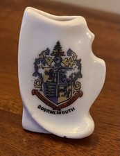 Miniature Crested China Vase Bournemouth Marked Austria