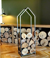 Wrought Iron Log Holder, log Storage, log basket. wood burner. Metal log holder,