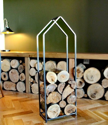 Wrought iron log - wrought, holder,