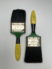 2 x Vintage Vulkaset 3” Pure Bristle Made in England Stratford Paint Brushes