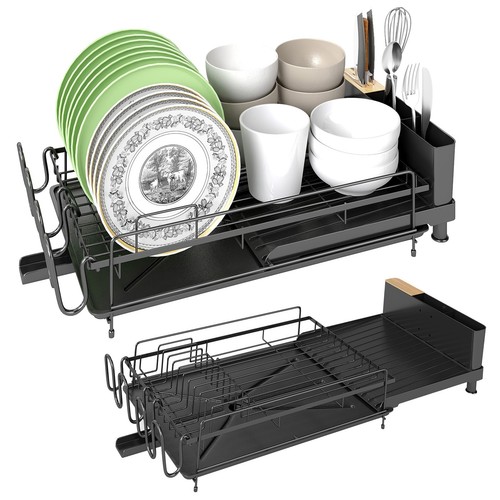 Extendable dish rack - dish, drainer