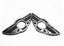 2 x Black Union Jack 3D Metal Door Pin Badge For BMW MINI Cooper/S/ONE/Clubman
