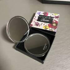 Mirror Compact Miroir with Box Silver Flower