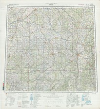 Russian Soviet Military Topographic Map - LYON (France) 1:1 000 000, ed. 1987