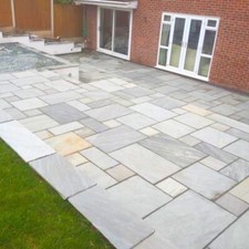 Silver Grey 4 Sizes Calibrated Indian sandstone paving slabs