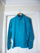 PUMA CYCLING RUNNING JACKET SIZE 14 TURQUOISE WIND CELL TECH NET PANELS SPORTS