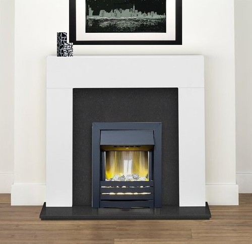 White fireplace surround - white,