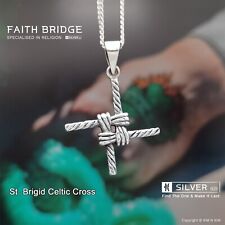 Personalised Sterling Silver St. Brigid’s Cross Necklace – Irish Celtic Pendant