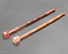 Long 11 Inch Brown Rosewood Tobacco Pipe Hand Carved Wooden Smoking Pipe