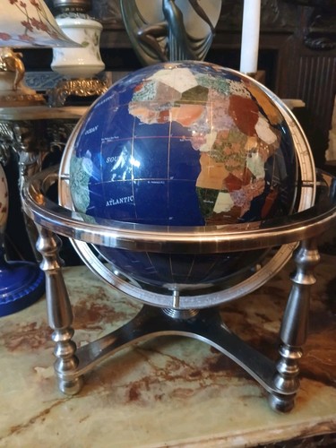 Gemstone world globe - gemstone,